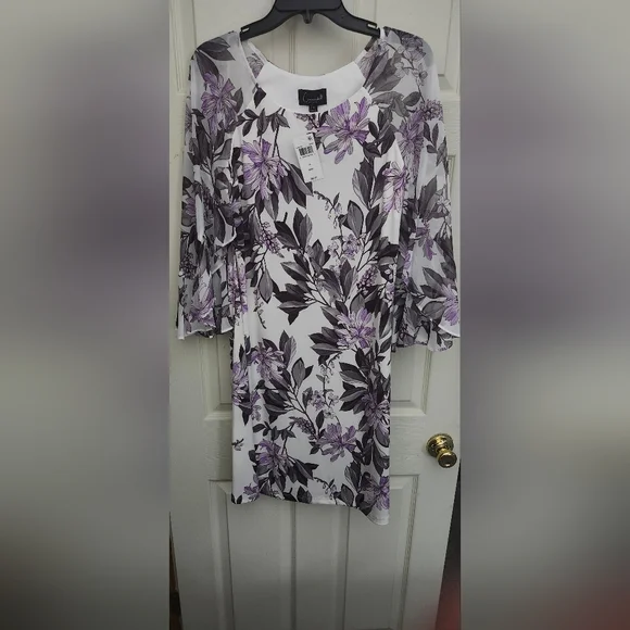 Women's Floral Dress - Lavender and White - Picture 1 of 9